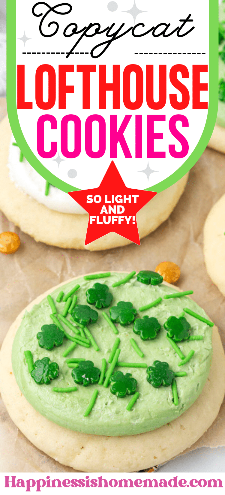 Pin graphic of Lofthouse Cookie recipe