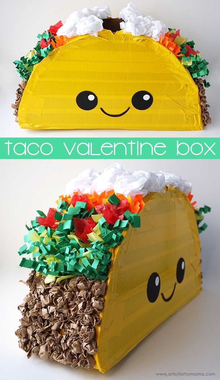 happy smiling taco card box for valentines day