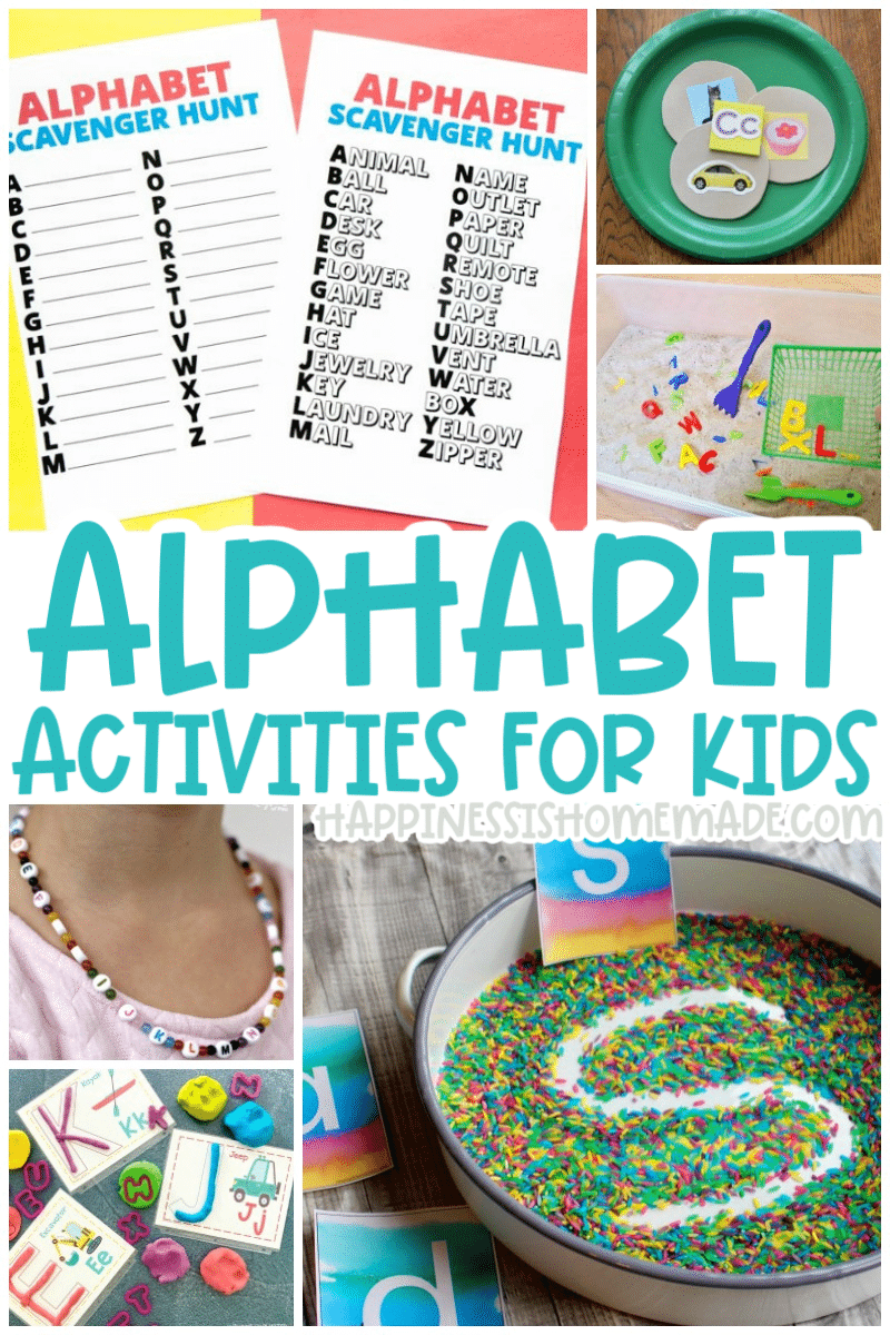 Alphabet crafts for kids pin graphic 