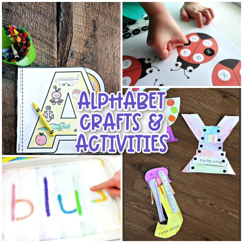 alphabet crafts and activities collage photo
