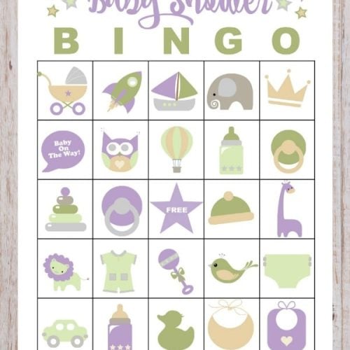 Free printable baby shower bingo card