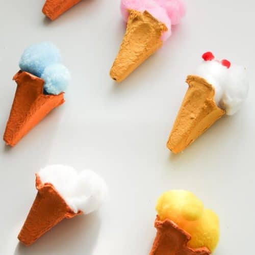 Egg carton ice cream cones