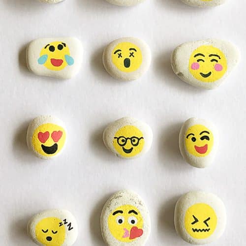 emoji painted rocks