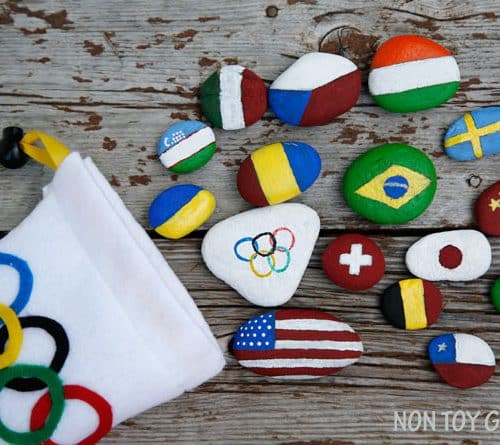 flag painted rocks