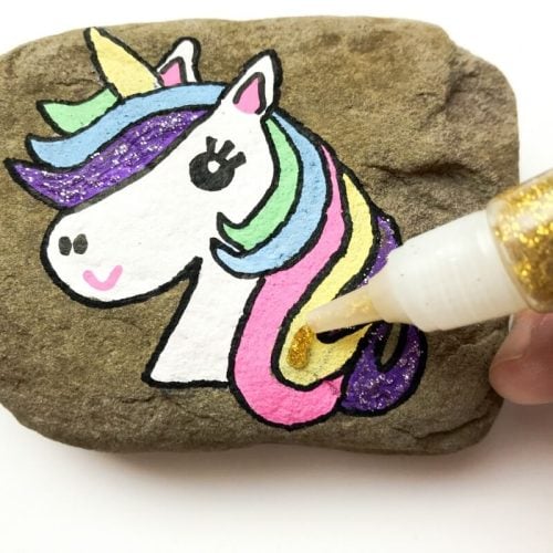 unicorn painted rock