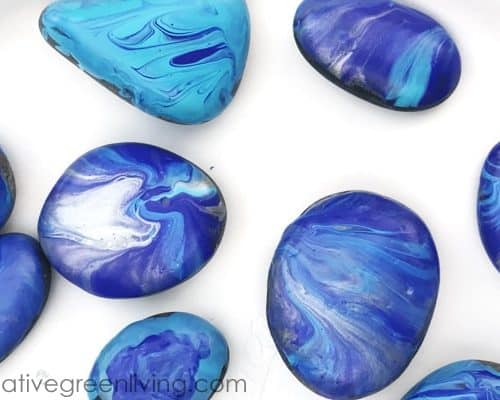 marbled paint effect on rocks