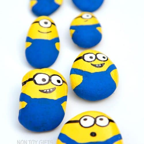 rocks painted like minions