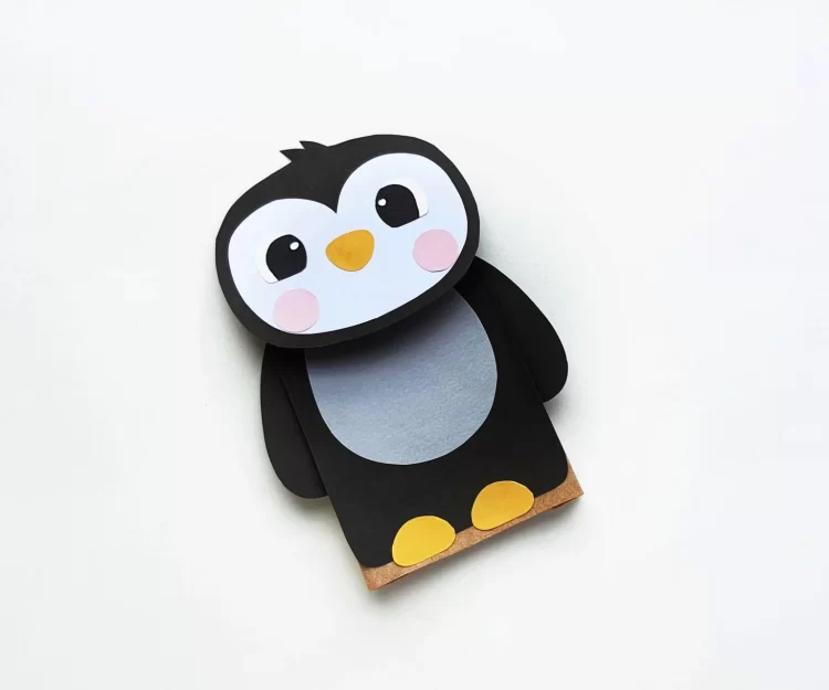 penguin puppet paper bag 