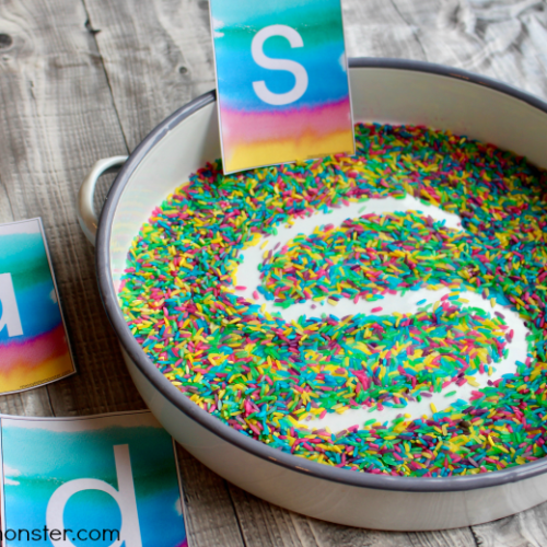 Sensory writing tray with alphabet cards