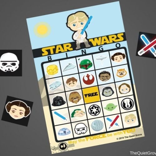 Star wars bingo game on grey background