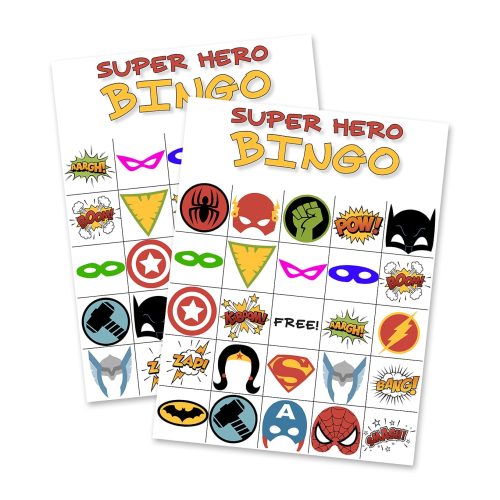 Super hero bingo cards