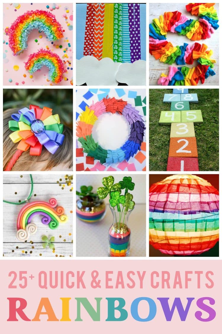 25+ quick and easy rainbow crafts pin graphic