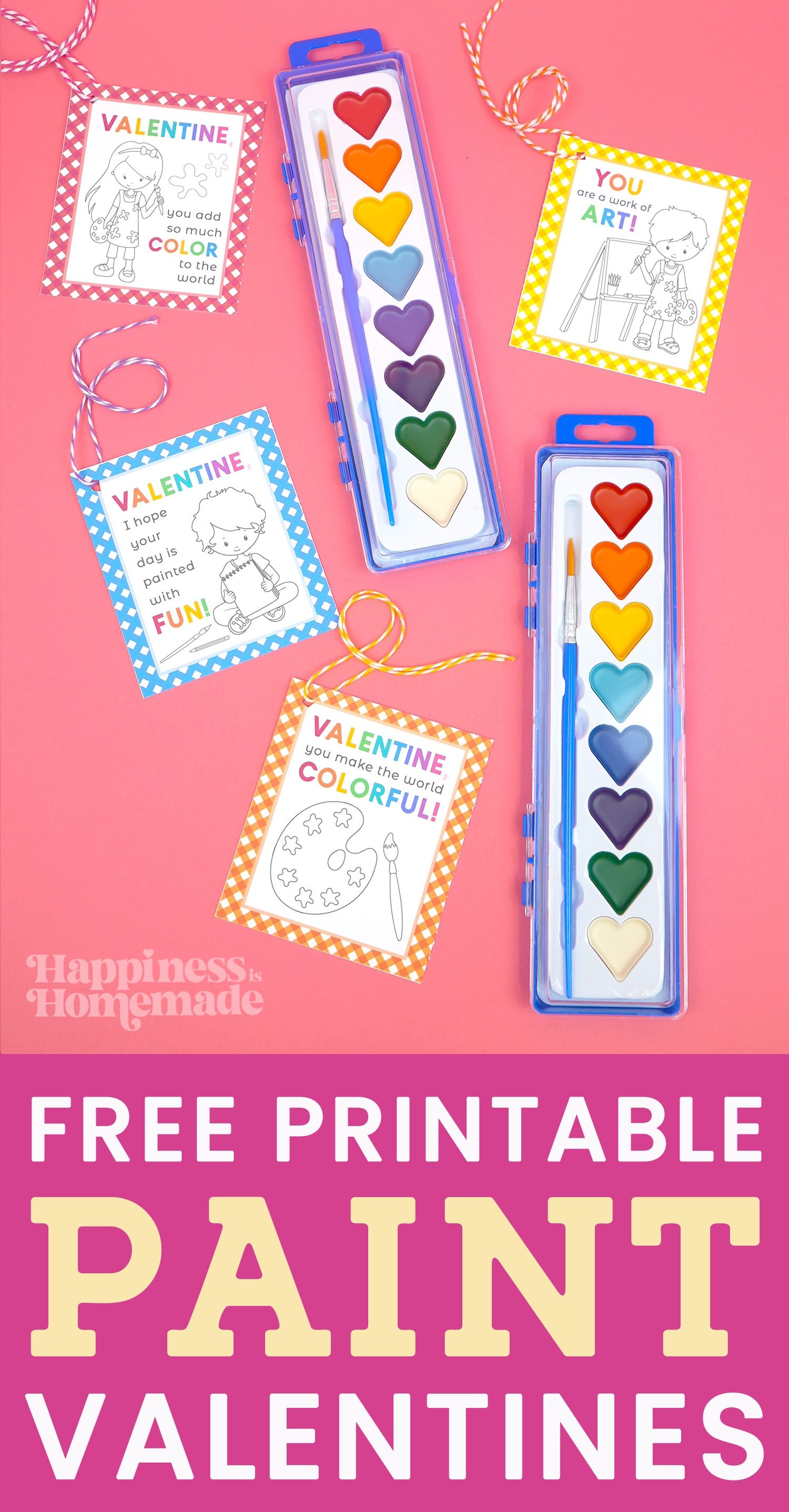 "Free Printable Paint Valentines" Pinterest graphic