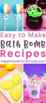 Easy to Make Bath Bomb Recipes pin graphic