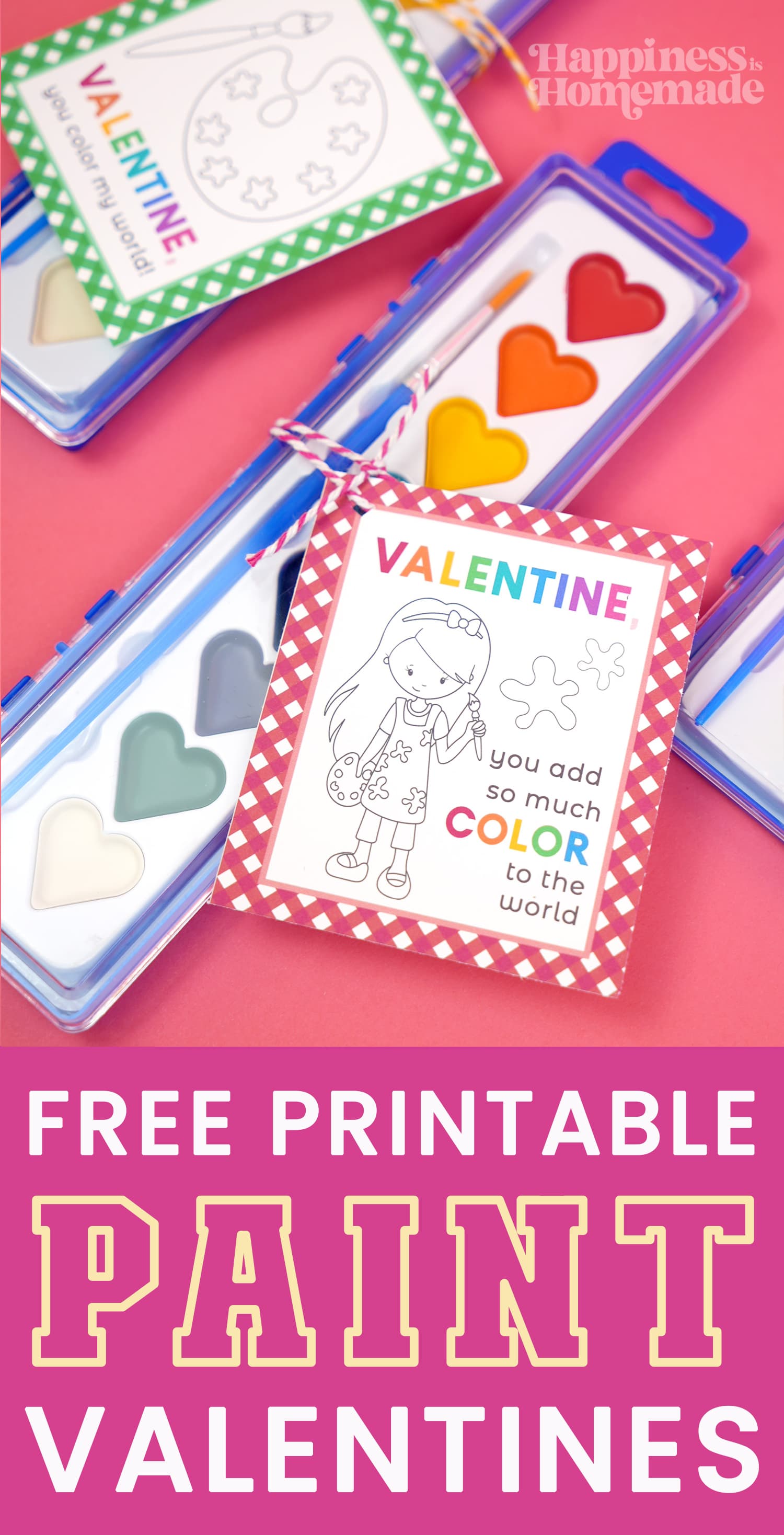 Free Printable Paint Valentines for Kids - Happiness is Homemade