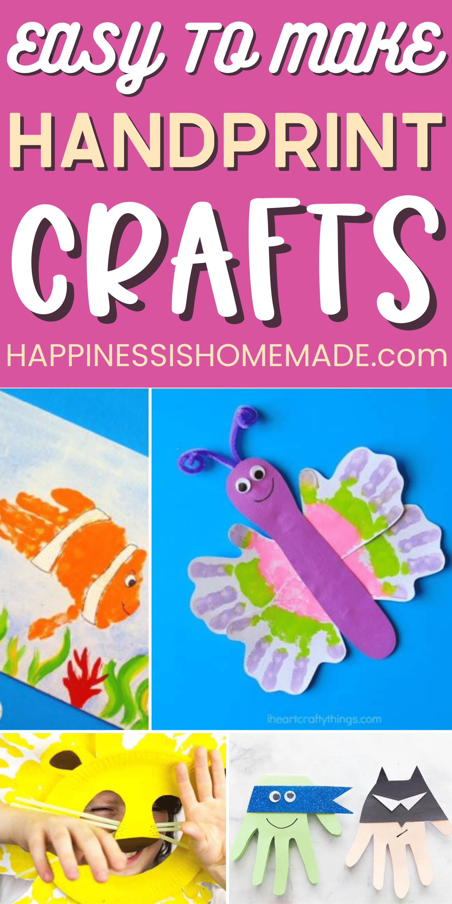 Easy to Make Handprint Crafts Long Pin Graphic