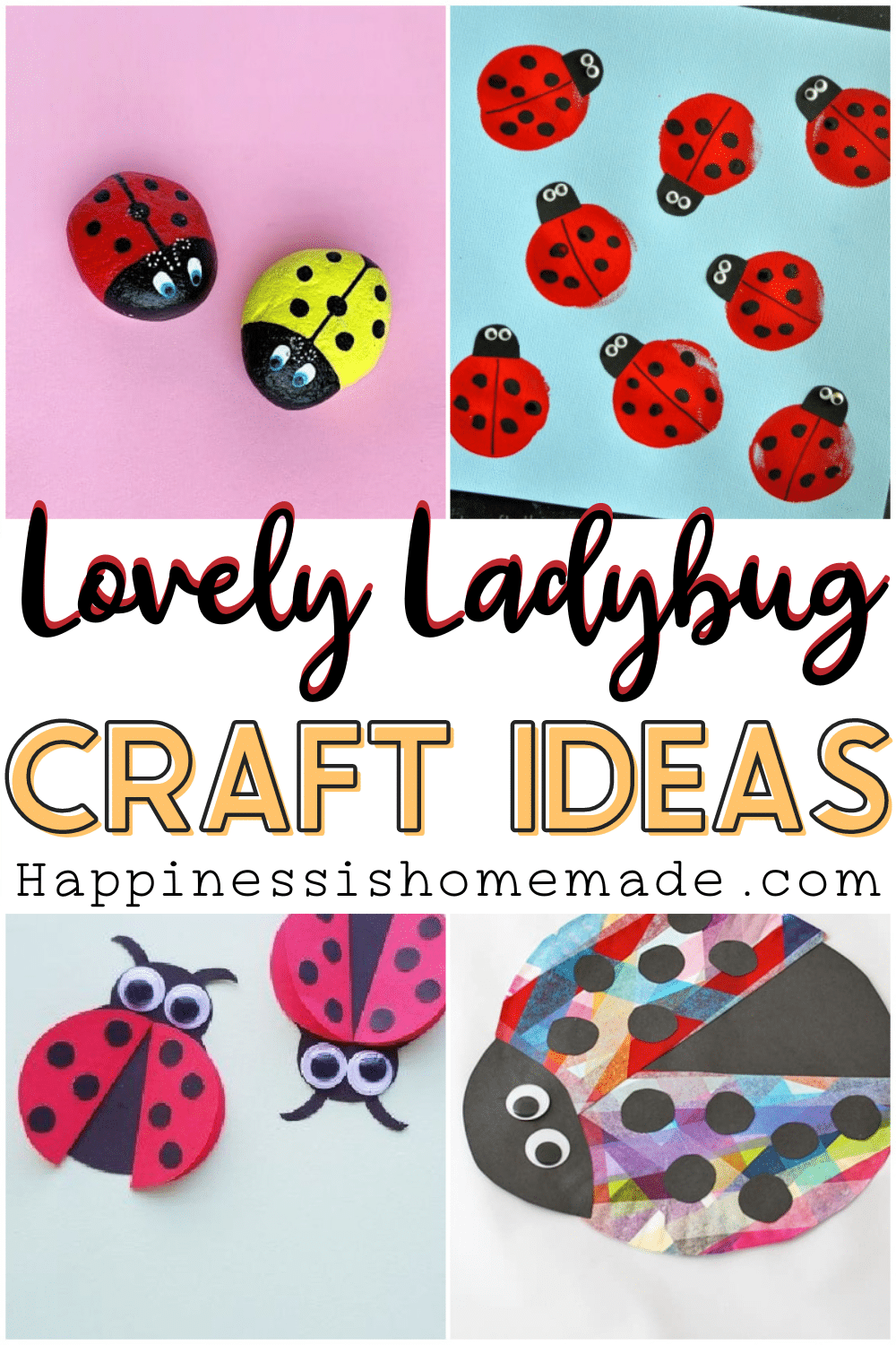 Lovely ladybug craft ideas pin graphic
