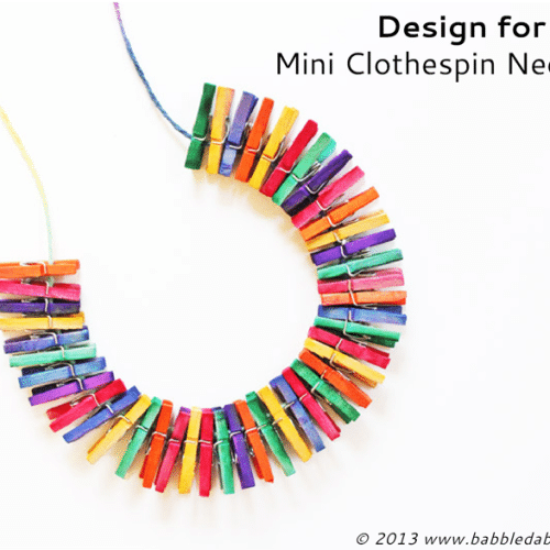 Rainbow necklace made from mini clothespins