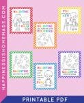 Graphic of Valentine Paint Printables and "Printable PDF" text
