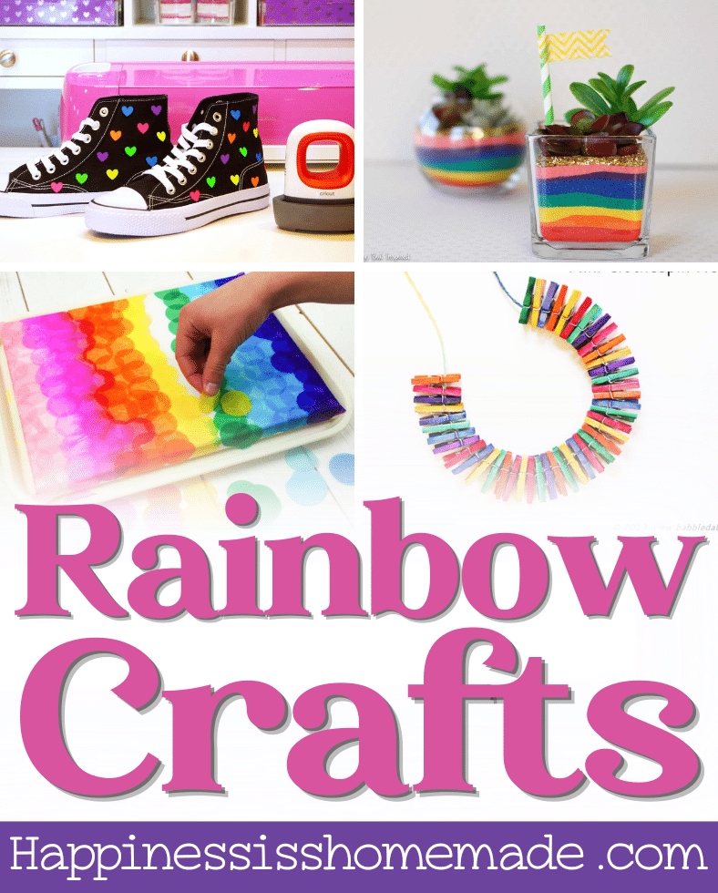 Collage of Rainbow Crafts in Facebook Size Image