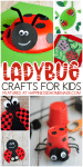 Ladybug crafts for kids pin graphic
