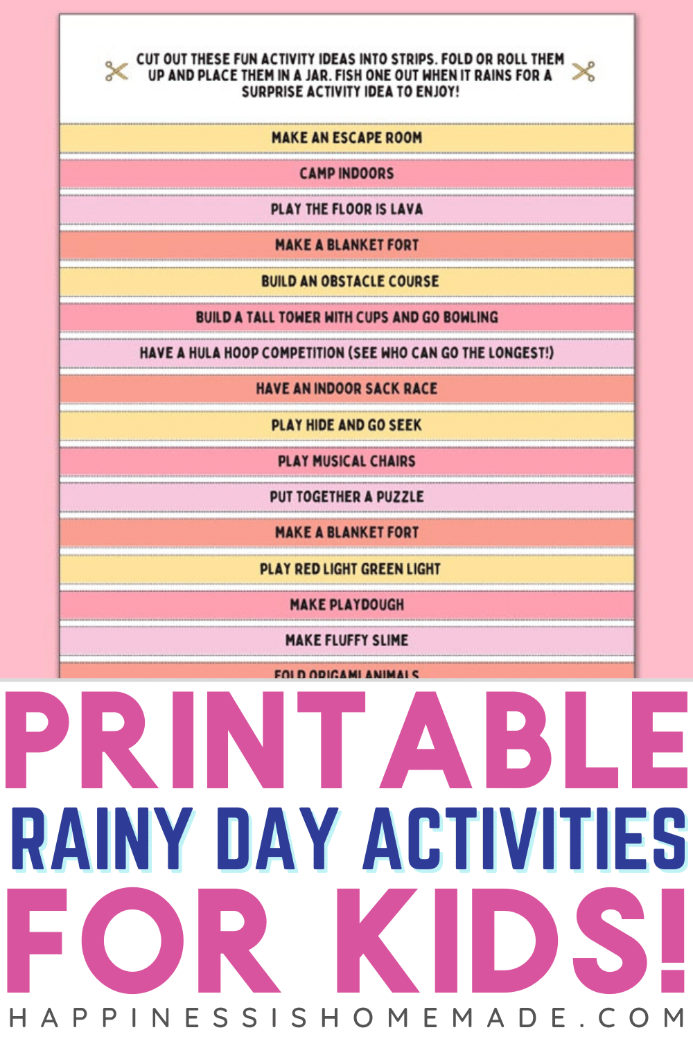 Printable Rainy Day Activities for Kids Pin Graphic
