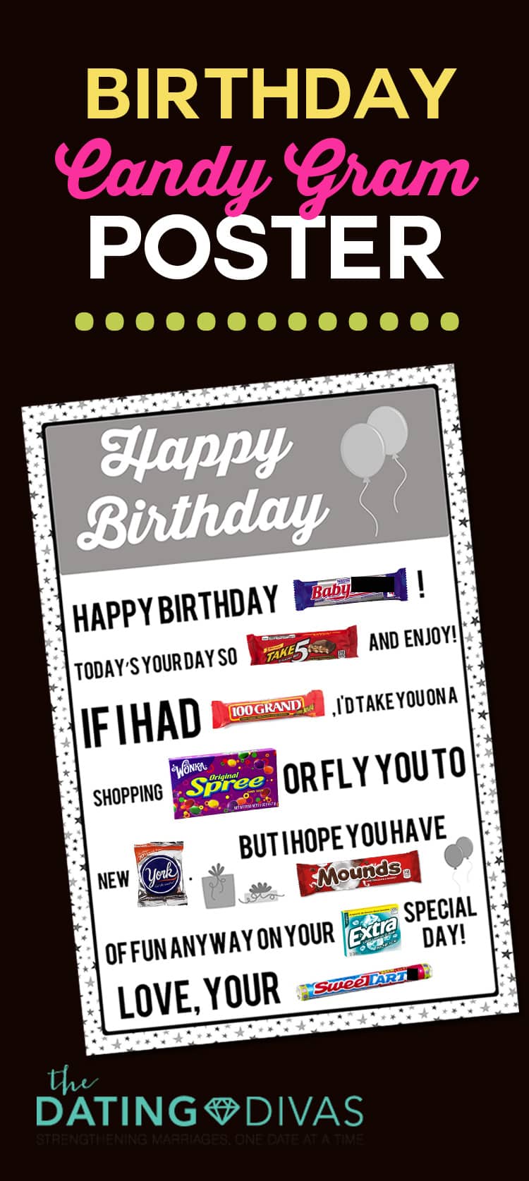 Birthday card candy gram 