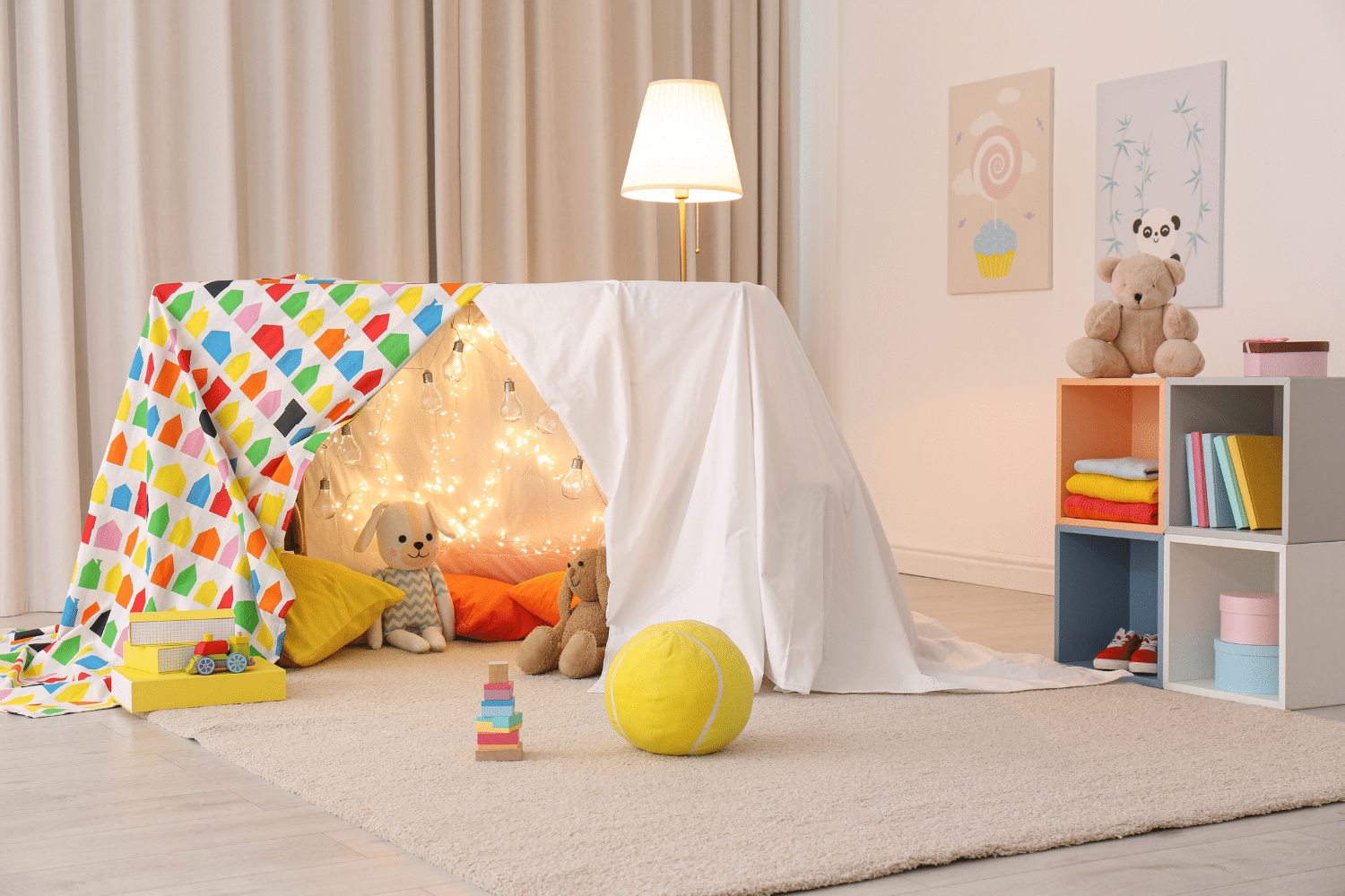 Kids blanket fort image