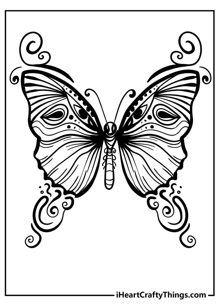 Abstract butterfly coloring page