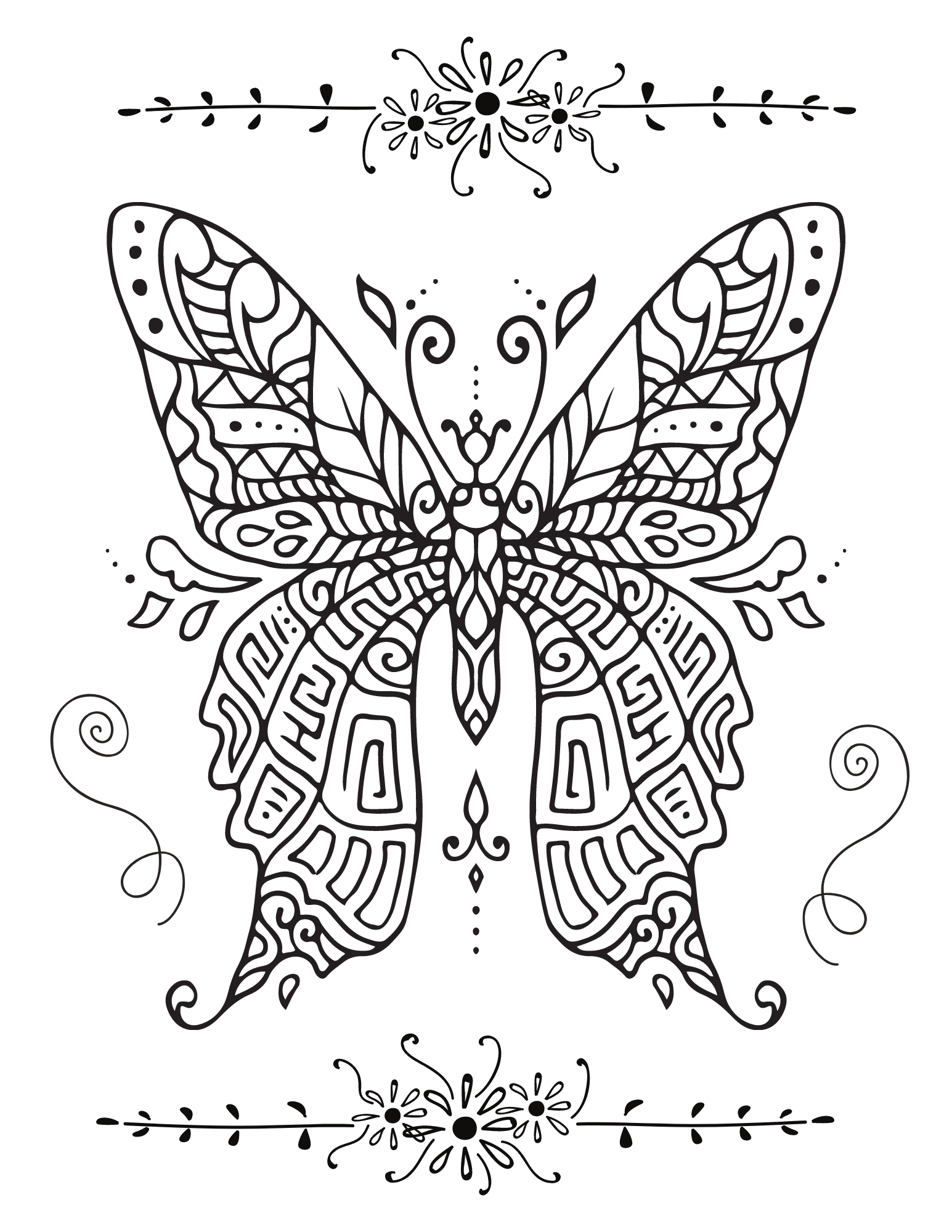 Colorable butterfly image