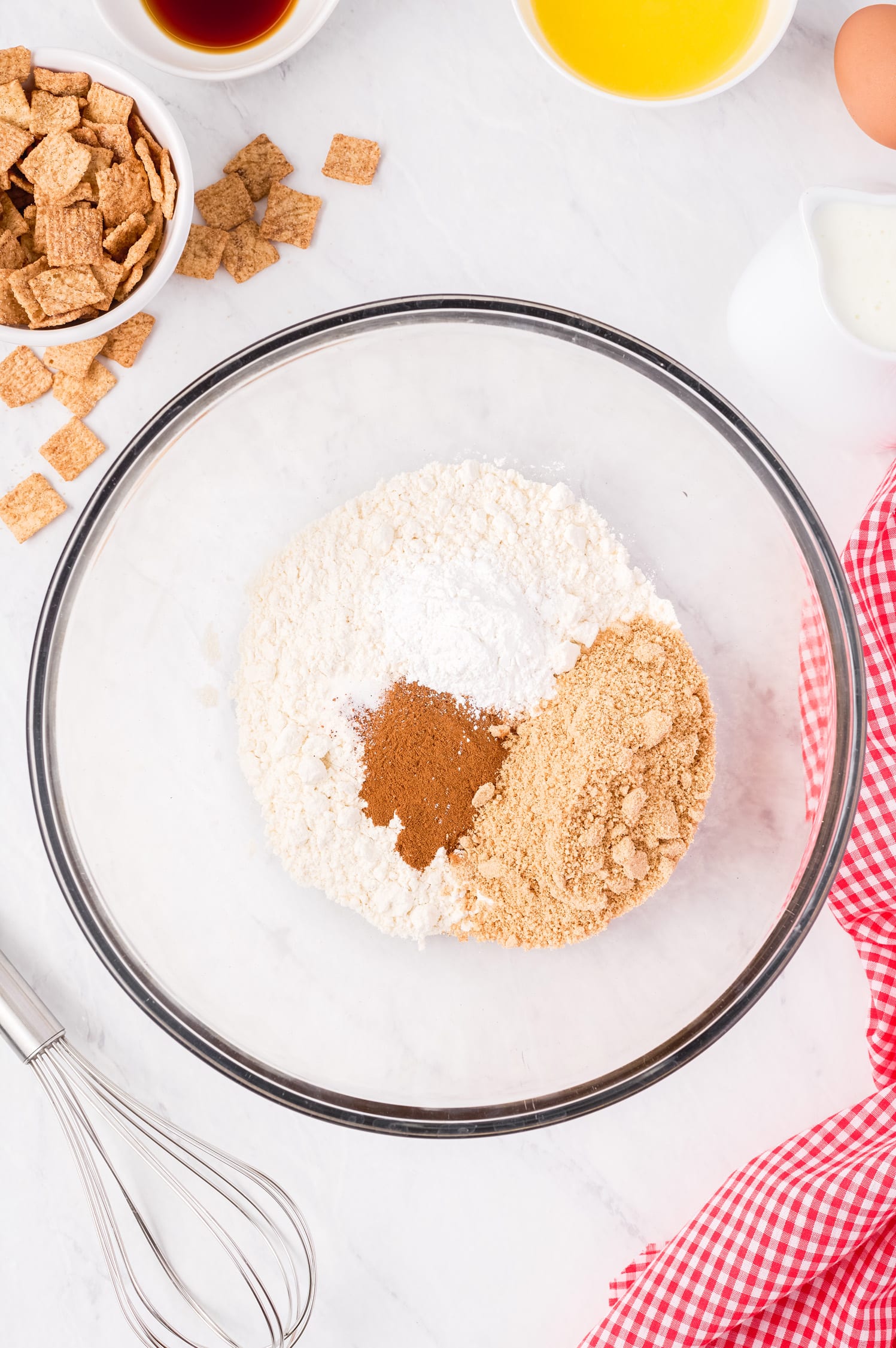 Mixing Ingredients for Cinnamon Toast Crunch Donuts