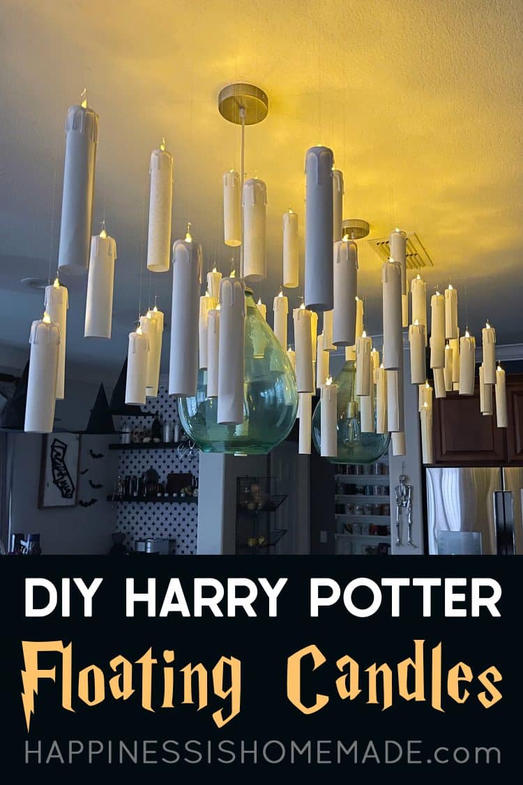 DIY Floating Harry Potter Candles - Hogwarts Hanging Candles graphic