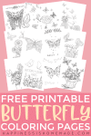 Free printable butterfly coloring pages pin graphic
