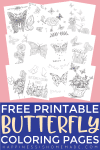 Free printable butterfly coloring pages pin graphic