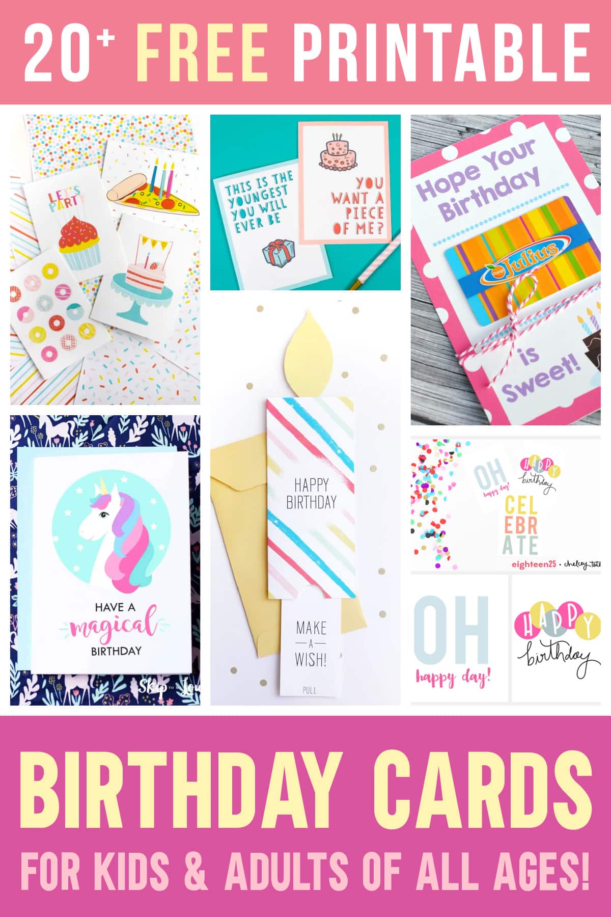 Happy Birthday Printable Card pin Graphic