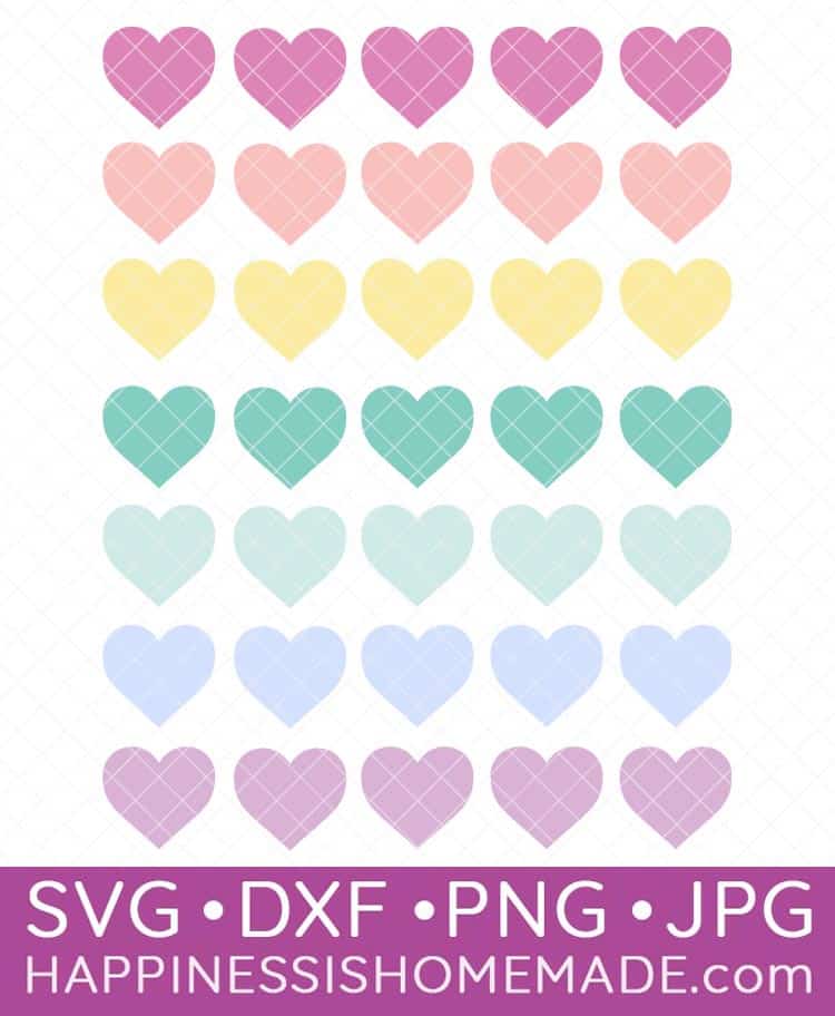 rainbow hearts svg file