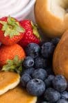 Close up of foods on breakfast charcuterie board