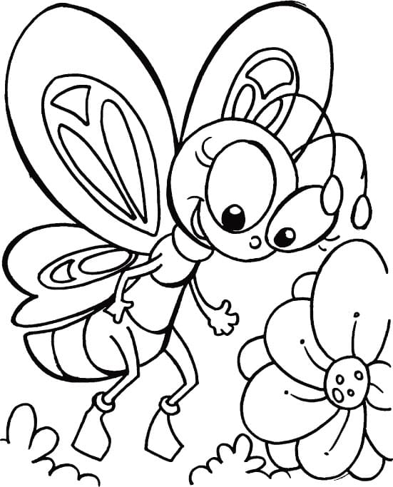 Cute kids butterfly coloring pages