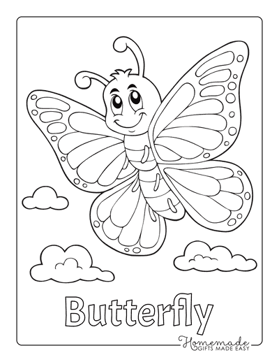 Kids Butterfly Coloring Pages