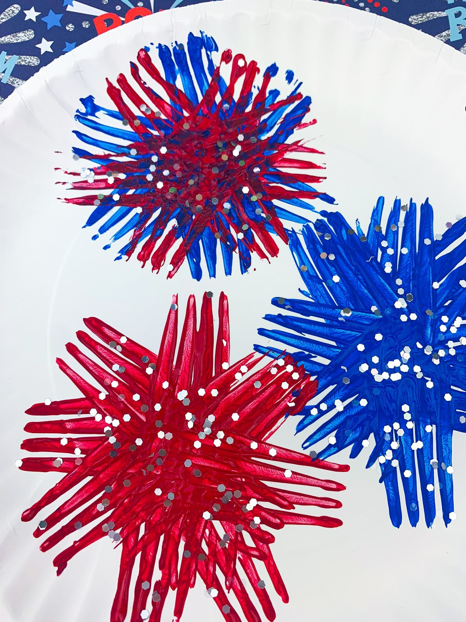 paper plate fire work craft for kids