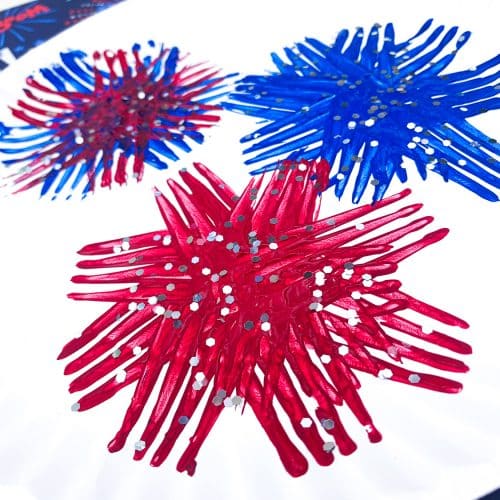 DIY painted fire work craft for kids