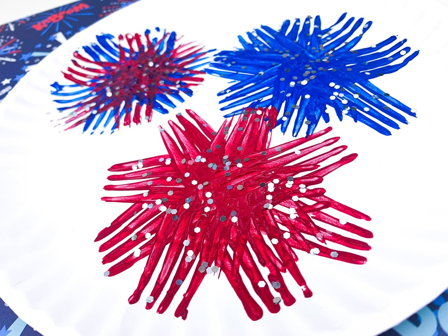 DIY painted fire work craft for kids