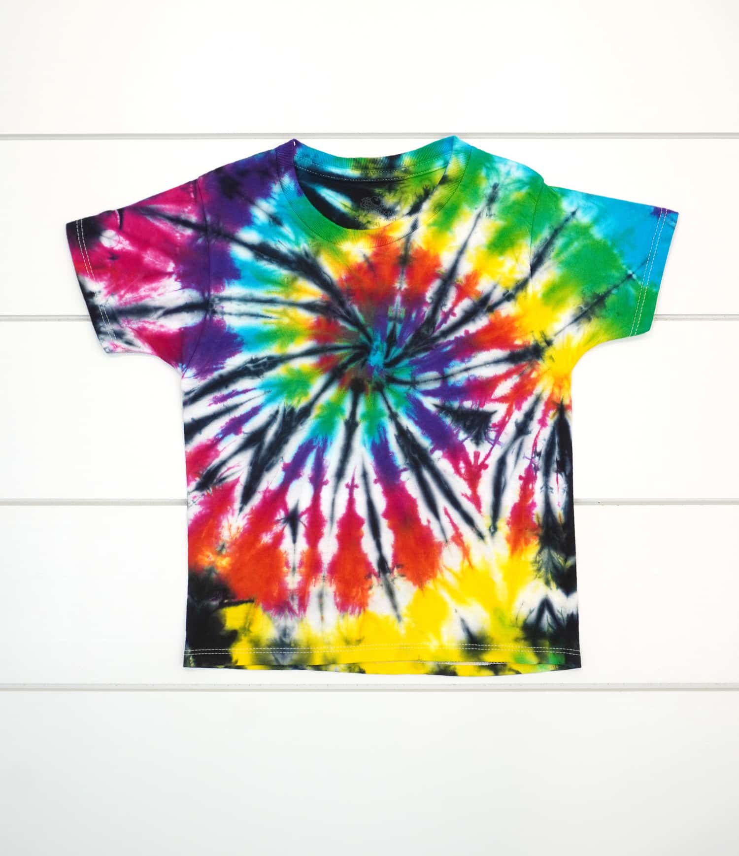 Black Rainbow Spiral Tie Dye T-Shirt