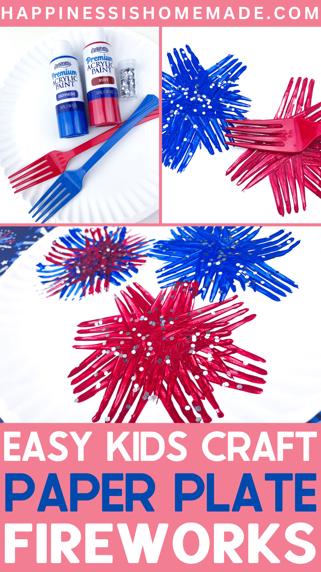 Easy Kids Craft Paper Plate Fireworks 