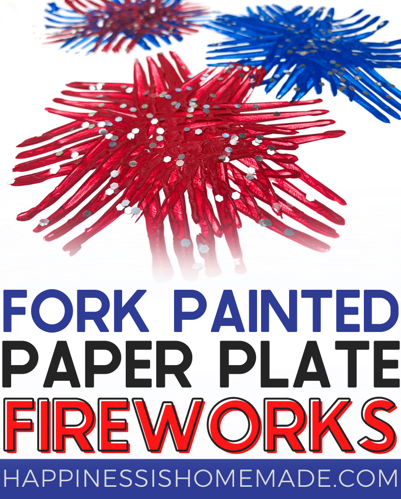 Fork Painted Paper Plate Fireworks