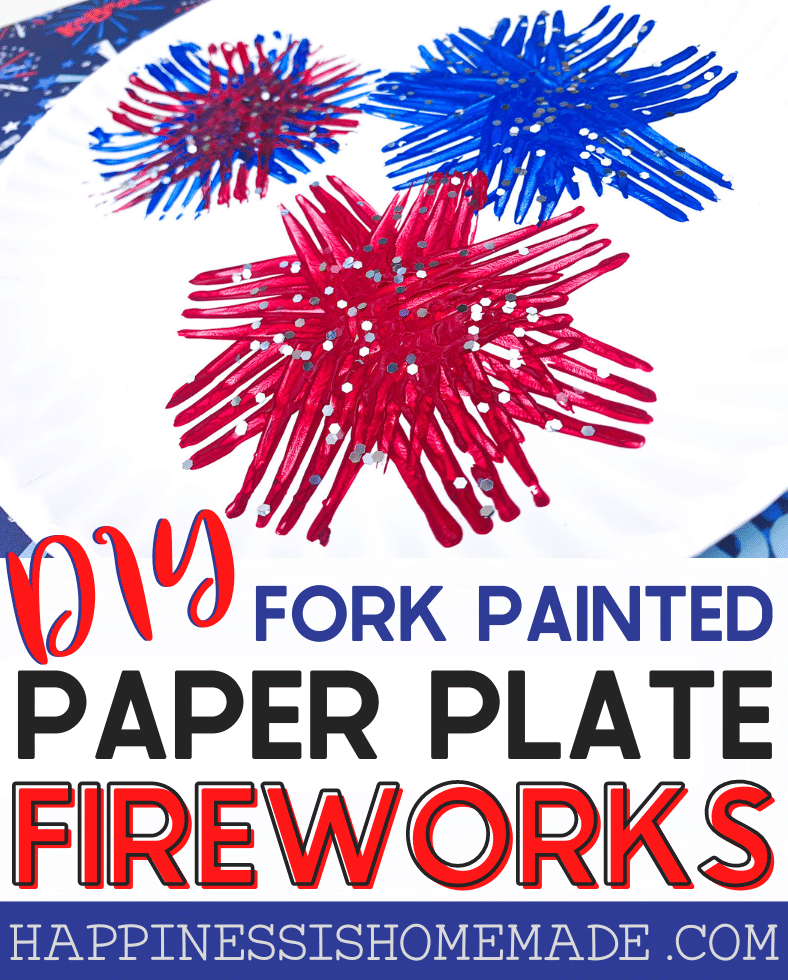 DIY Fork Painted Paper Plate Fireworks
