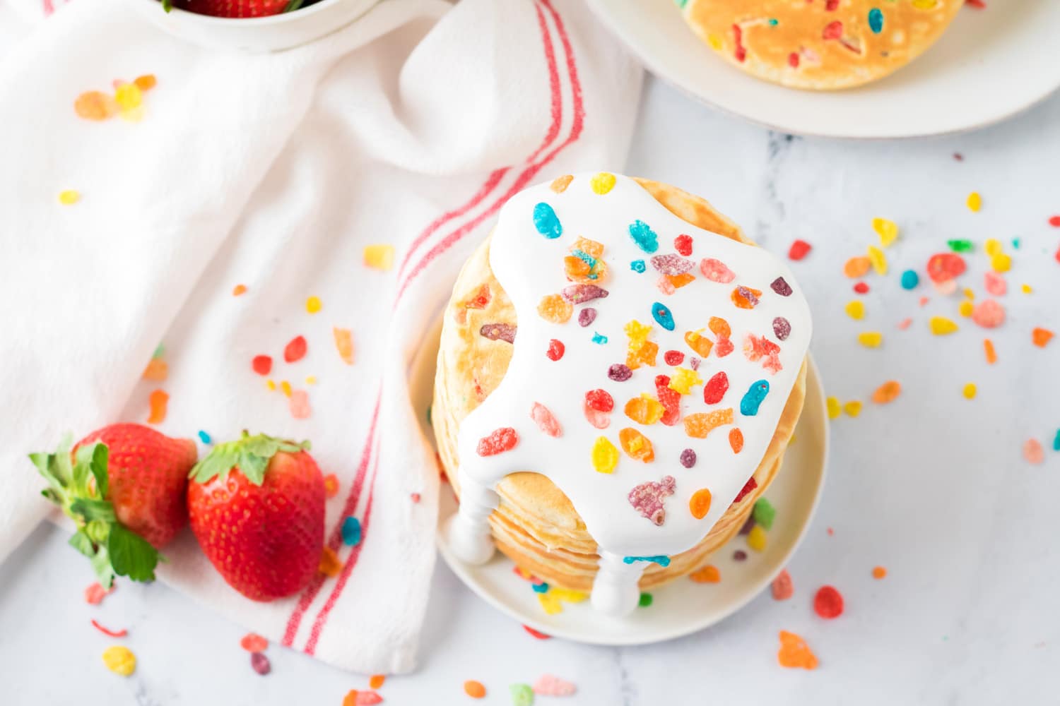 pancakes topped with marshmallow icing