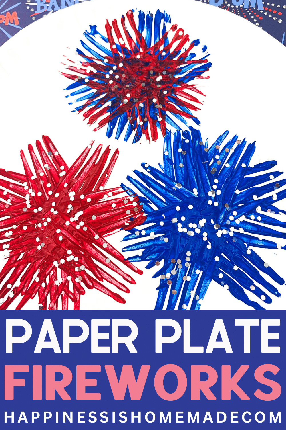 paper plate fireworks pin graphic
