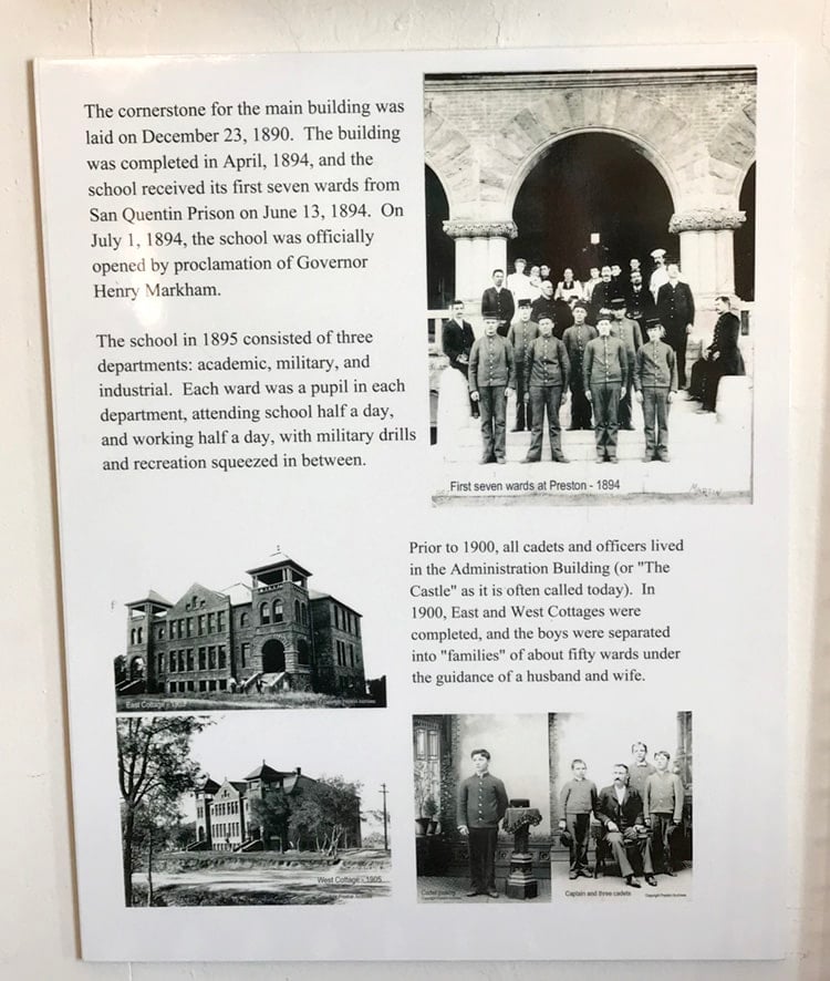 Copies of old newspaper photos and articles about Preston School of Industry