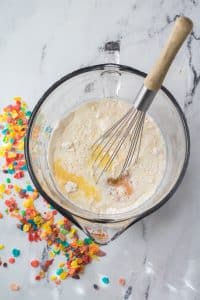 mixing the most delicious pancake recipe ever